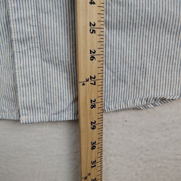 Denim & Flower White Pinstriped Slim Fit Shirt Ricky Singh Mens Large - Picture 6 of 8